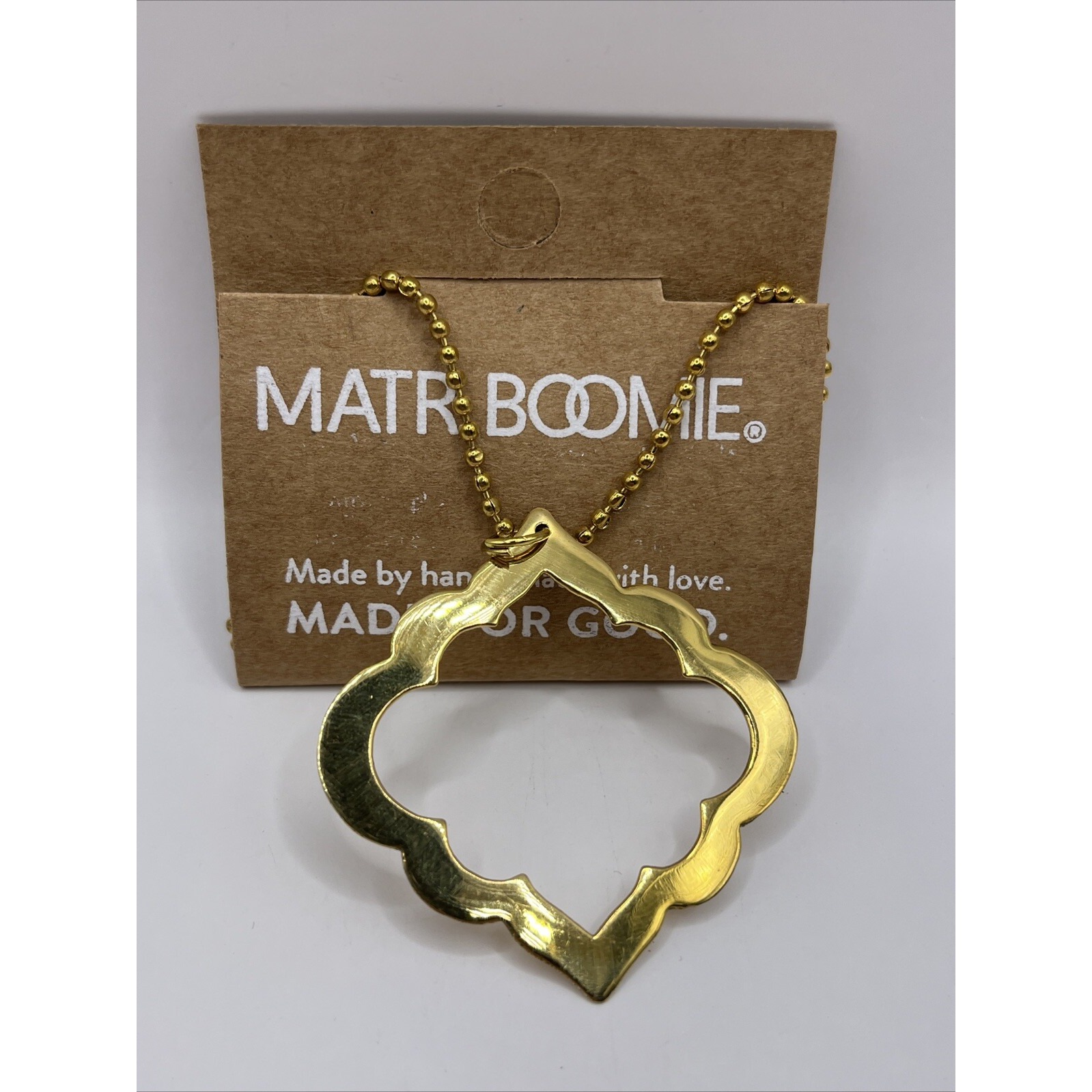 Matr Boomie Hand Made Gold Toned Chain Necklace Fair Trade Nip Made In India 7$